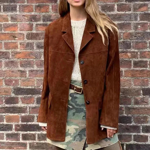Giacca cappotto donna marrone