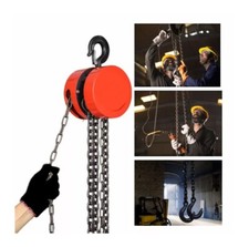 Paranco Manuale Catena 1x3M Portata 1000Kg Verricello Argano Sollevatore