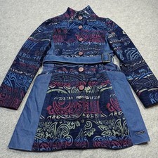 Desigual Denim Donna Velluto Cappotto TAGLIA S (Spagnolo - 38) Blu Cintura Lungo