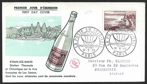 Francia 1959 evian - francia, bains