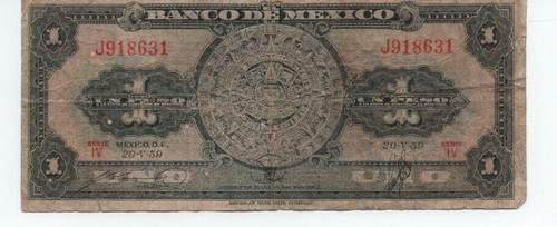 Messico peso 1959 calendario - peso,