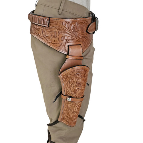 Western leather gun holster - leather,