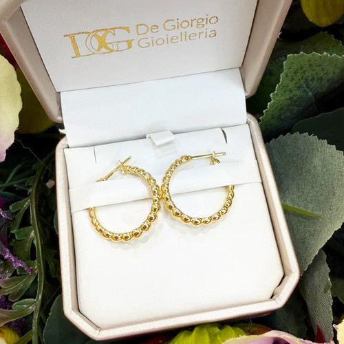 Orecchini cerchio boule oro - orecchini,