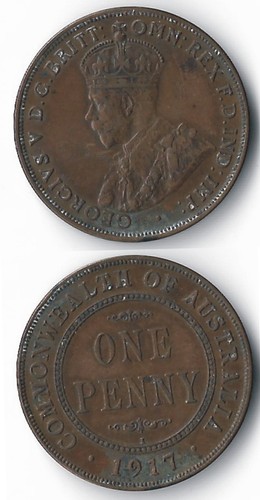 Australia penny 1917 - penny,