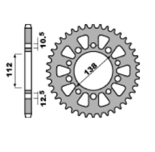 Corona passo 520 denti - 520, 40