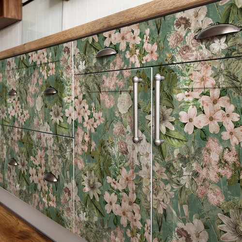 Pellicola adesiva retro floral - adesiva,