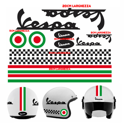 Adesivi casco vespa nero - -,