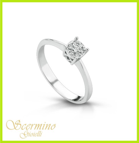 Anello oro bianco 18k - oro, con