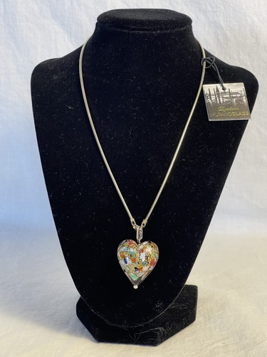 Collana cuore vetro murano - collana,