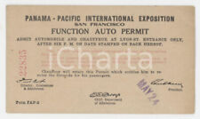 1924 SAN FRANCISCO Panama Pacific Exposition - Function auto permit 11x6 cm