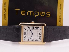 OROLOGIO CARTIER TANK SOLO 3167 GRANDE ORO MASSICCIO 18kt e acciaio anni 2000