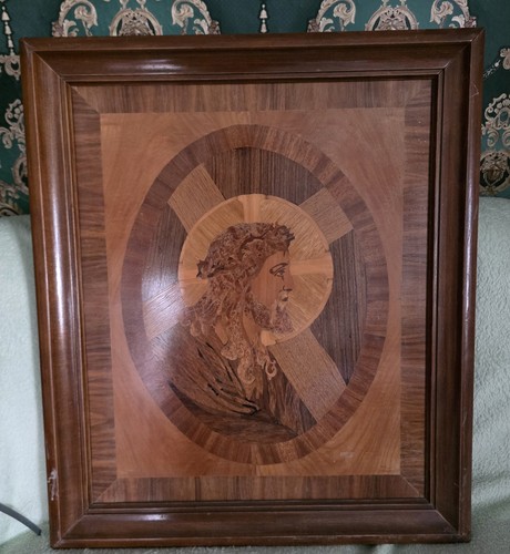 Quadro antico intarsiato in - quadro,