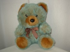 Peluche "Orso" Nounours Blu / Marrone Greval 25CM POU015