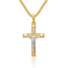 14K Solid Two Tone Gold Inri