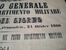 Ordine del giorno. Risorgimento. Garibaldi . Unione Italia.documenti antichi