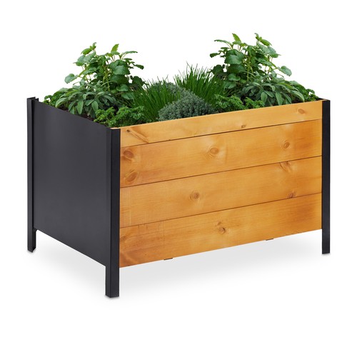 Fioriera legno rialzata con - in,