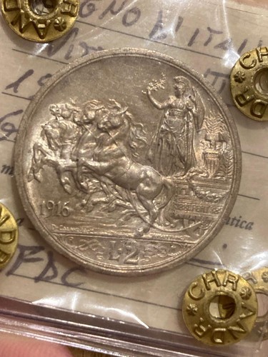 Lire 1916 quadriga - 1916, periziata