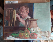 Roberto Ranciati (Roma 1920-? ) Autoritratto 1969 dipinto vendita no profit