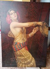 Odalisca moderna olio tela - odalisca, su