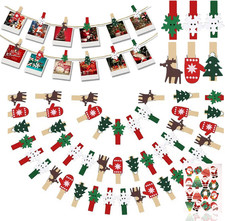 60 Pezzi Mollette in Legno