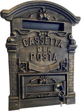 1183K - Cassetta Porta Lettere in Ghisa Modello "Old", Color Bronzo