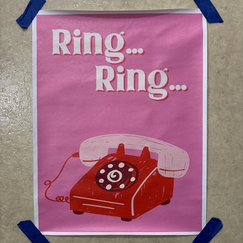 Anello telefono rosa - telefono,