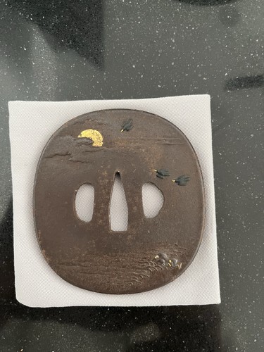 Tsuba luna uccellini - luna,