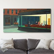 Stampa artistica da parete su tela Nighthawks Edward Hopper dipinti americani città