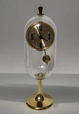 Orologio da scrivania vintage oro Johmid pendolo lucite base tulipano Germania Ovest anni 60