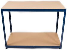 XONE | Banco da lavoro a 2 ripiani blu Mercurio 120cm