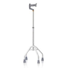 Bastone Quadripode Manico Aperto Regolabile per Anziani e Disabili in alluminio