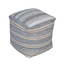 Casual Woven Striped Gray Pouf