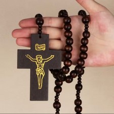 Rosario GRANDE Con El “Padre Nuestro” En ESPAÑOL XL Rosario Grande Legno Marrone