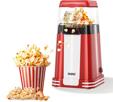 Popcorn Machine Retro, 1200 W Hot Air Popcorn Maker Con Misurino, One-Touch, Sen