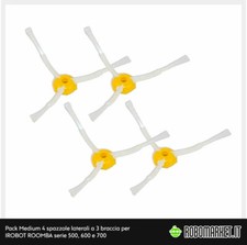 KIT RICAMBI 4 SPAZZOLE 3 BRACCIA PER ROOMBA 605 610 612 615 616 620 621 625 630