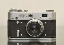 FED 3 Con Industar 61 52mm f2.8 Soviet 35mm Rangefinder Camera Testata con Film
