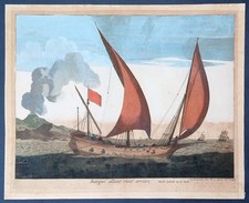 Stampa antica Pierre Mortier Nave Veliero colori originali Henry Sbonski 1690