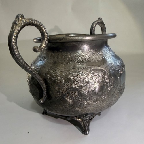 Victorian silver plate sugar - victorian,