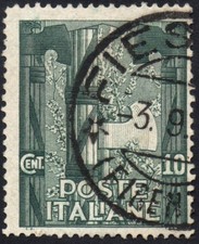 ITALIA REGNO 1923 -141-  Usato 10 c. Anniversario Marcia su Roma #K3U