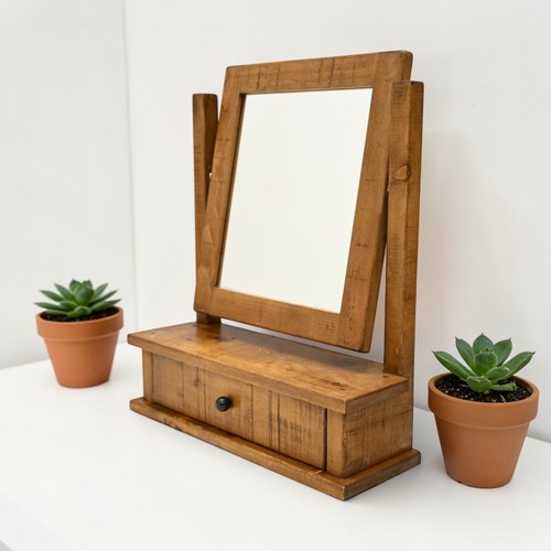 Sawn oak mirror - oak, dressing
