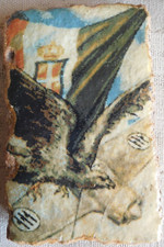 L'aviazione fascista  matonella smaltata terra cotta cm 12 x 20  spessore cm 3