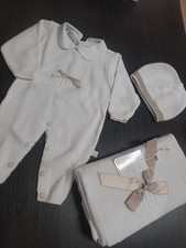 Set nascita neonato Tutina Copertina Cappellino in Filo Nazareno Gabrielli