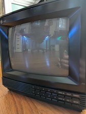 Televisore vintage CRT 1990 GE 09GP101 9in 120V portatile con alimentatore auto