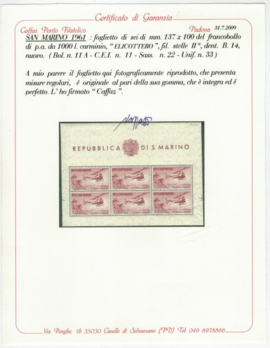 1961 san marino elicottero - san,