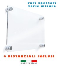 Targa in plexiglass trasparente neutra per ufficio - vari spessori e misure