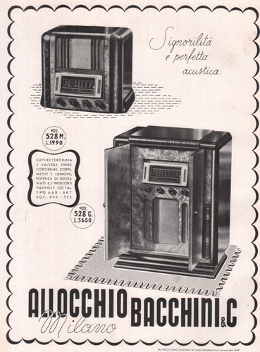 Pubblicita 1938 radio - 1938,