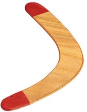 Solid Wood Boomerang, Red-Tip