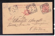 Cartolina Postale Vittorio Emanuele III Floreale 10 c. Mil 06 Cavezzo WD2689