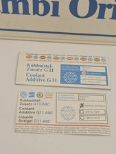 2x ETICHETTE ADESIVE  VOLKSWAGEN AUTO EPOCA  STICKERS VINTAGE COOLANT ADDITIVE