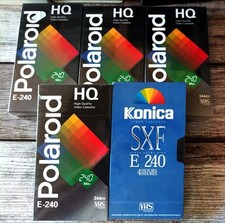 Lot De 5 VHS VIERGES 240 MIN Polaroid+ Konica Neuve